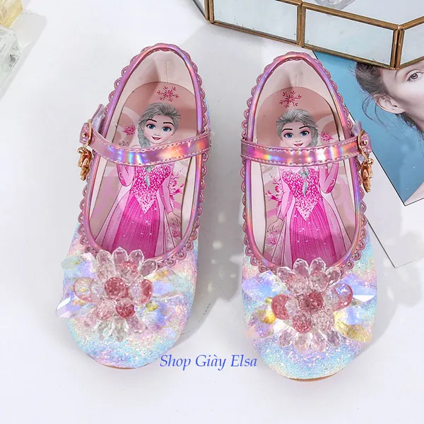 Giày búp bê Elsa đính đá lấp lánh cho bé gái 3-7 tuổi