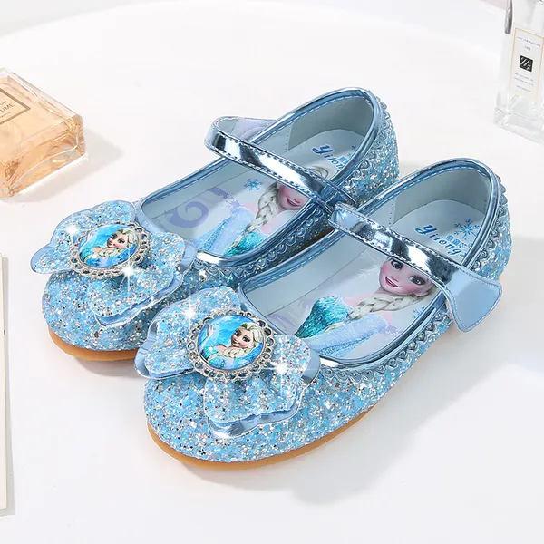 Giày búp bê công chúa Elsa cho bé gái 2-8 tuổi đính nơ elsa