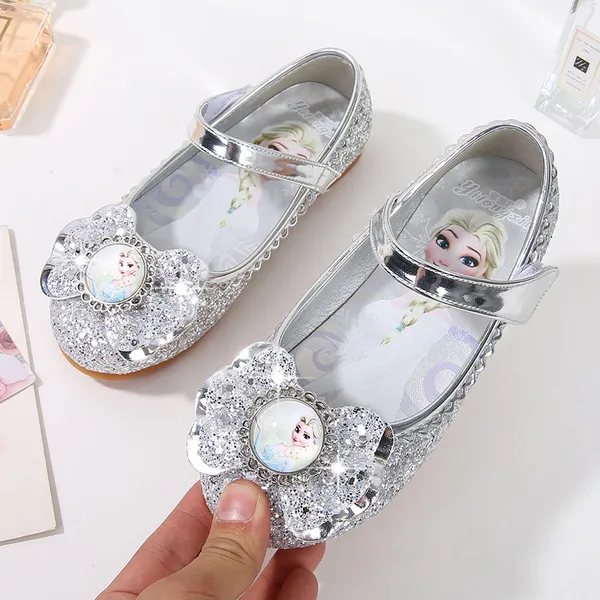 Giày búp bê công chúa Elsa cho bé gái 2-8 tuổi đính nơ elsa