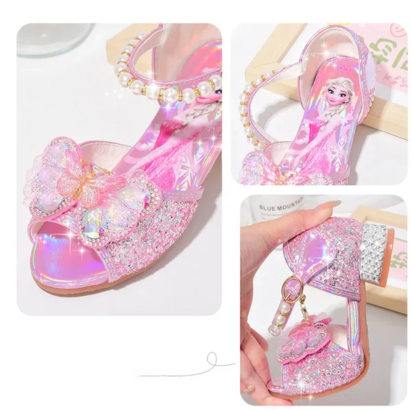 Giày công chúa Elsa cao gót cho bé gái 3-7 tuổi - mẫu mới 2024