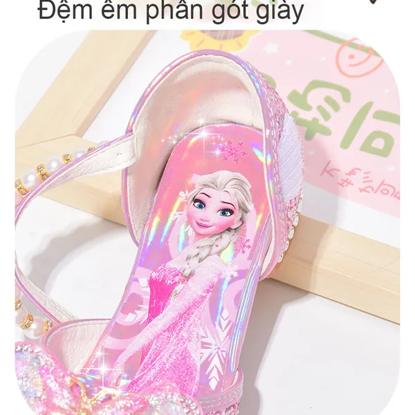 Giày công chúa Elsa cao gót cho bé gái 3-7 tuổi - mẫu mới 2024