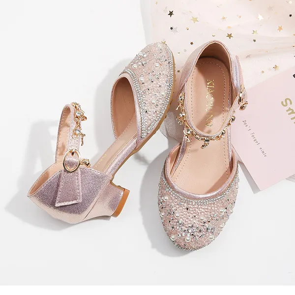 Giày công chúa cao gót cho bé gái kiểu búp bê xinh xắn - Hàng cao cấp