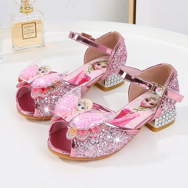 Giày cao gót công chúa Elsa đính đá, có hình công chúa elsa, cho bé gái từ 3-8 tuổi