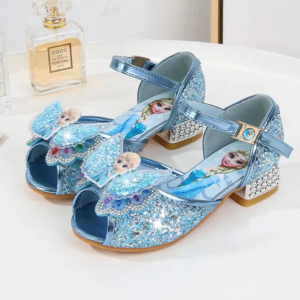 Giày cao gót công chúa Elsa đính đá, có hình công chúa elsa, cho bé gái từ 3-8 tuổi