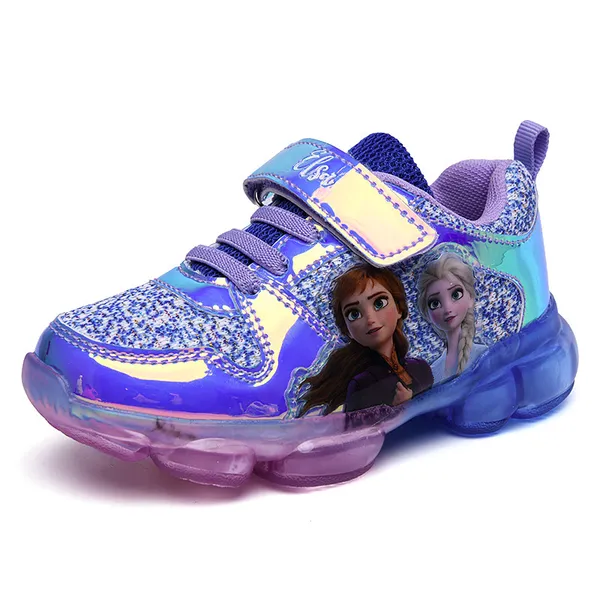 Giày thể thao Elsa có đèn led Cao cấp cho bé gái - Disney Frozen