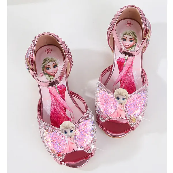 Giày cao gót công chúa Elsa đính đá, có hình công chúa elsa, cho bé gái từ 3-8 tuổi