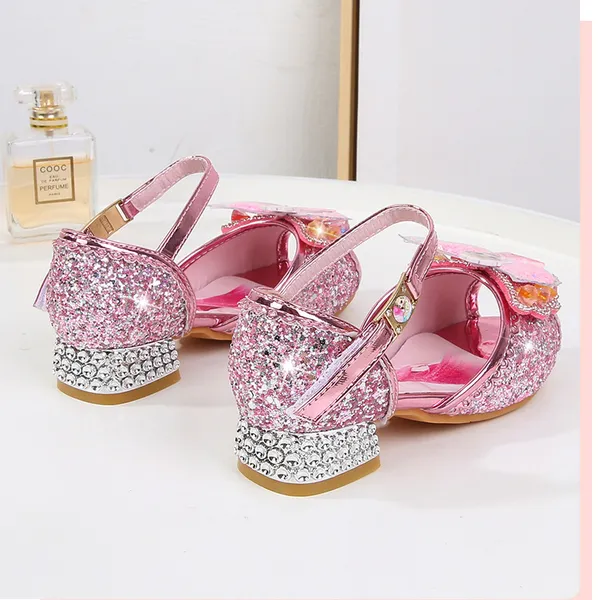 Giày cao gót công chúa Elsa đính đá, có hình công chúa elsa, cho bé gái từ 3-8 tuổi