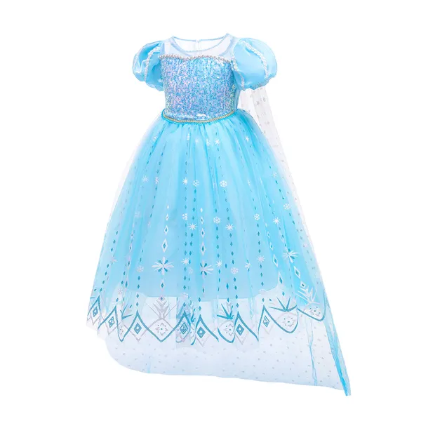 Đầm công chúa bé gái Elsa kèm tà dài siêu xinh 