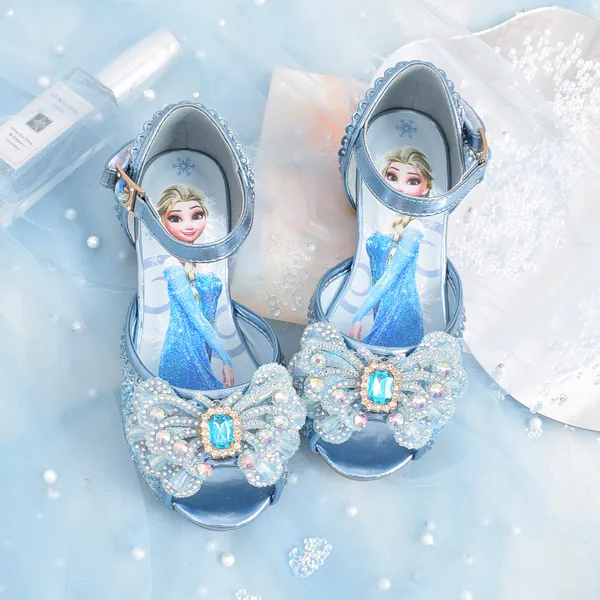 Giày công chúa elsa màu xanh đính đá siêu dễ thương