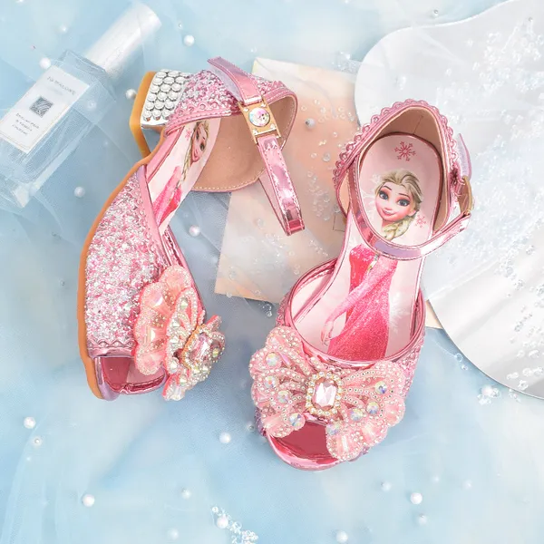 Giày công chúa elsa màu xanh đính đá siêu dễ thương