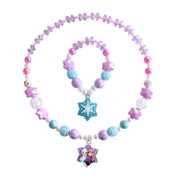 Set bộ trang sức 2 món phụ kiện công chúa Elsa Frozen vòng cổ vòng tay cho bé