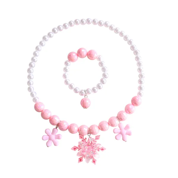 Set bộ trang sức 2 món phụ kiện công chúa Elsa Frozen vòng cổ vòng tay cho bé gái 3-8 tuổi