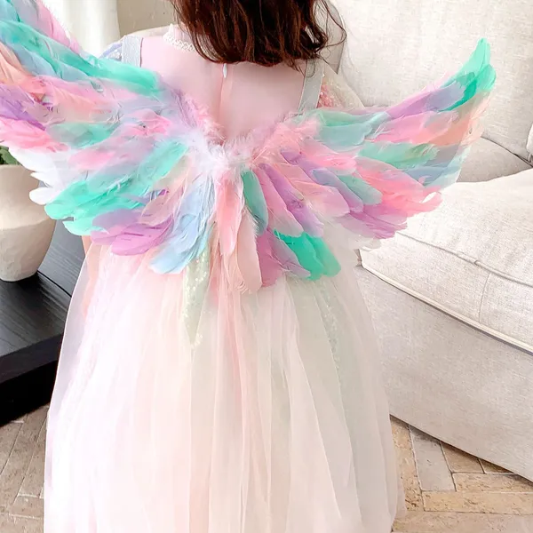 Set phụ kiện đôi cánh thiên thần, gậy phép và cài tóc màu hồng cho bé gái