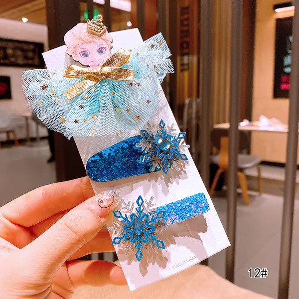 Set 3 Kẹp Tóc Công Chúa Elsa Xinh Xắn Cho Bé Gái