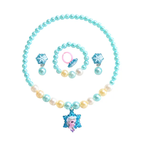 Set bộ trang sức trẻ em phụ kiện công chúa Elsa Frozen vòng cổ vòng tay nhẫn bông tai cho bé gái 