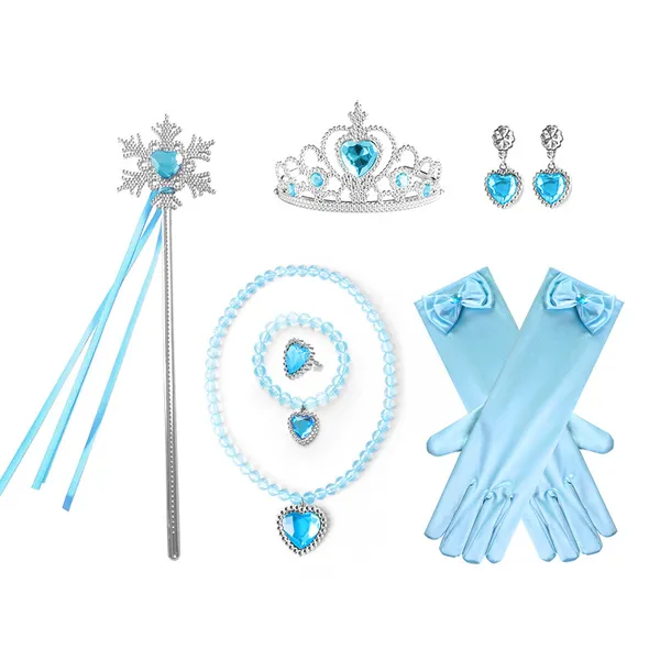 Set phụ kiện công chúa Elsa nhiều món vương miện, gậy phép, trang sức và găng tay