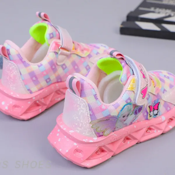 Giày thể thao công chúa Elsa cho bé gái 2-10 tuổi có đèn led phát sáng