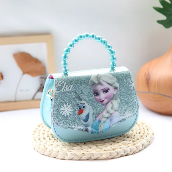 Túi đeo chéo và xách tay hạt châu tròn hình công chúa Elsa Frozen kim tuyến cho bé gái (Disney)