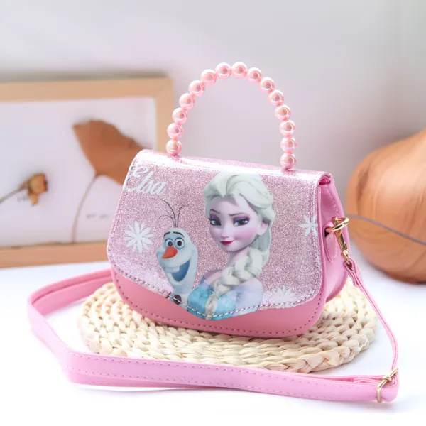 Túi đeo chéo và xách tay hạt châu tròn hình công chúa Elsa Frozen kim tuyến cho bé gái (Disney)