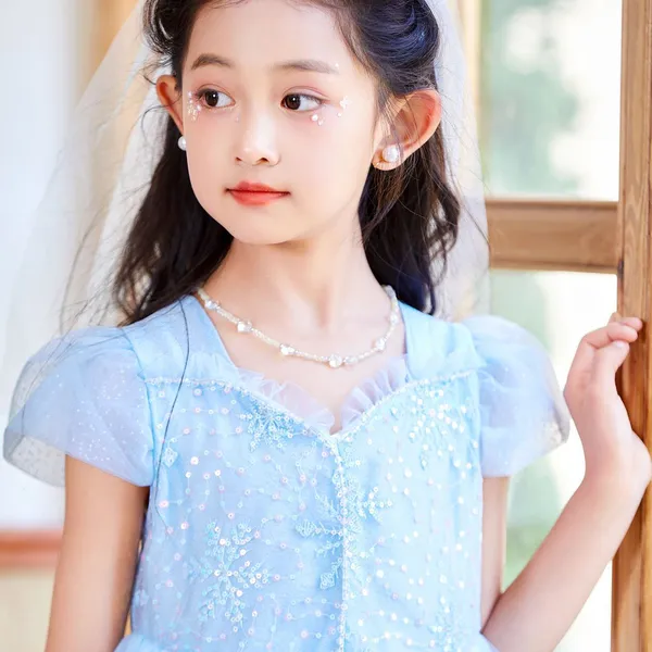 Váy elsa công chúa màu xanh cho bé gái 3-9 tuổi siêu xinh