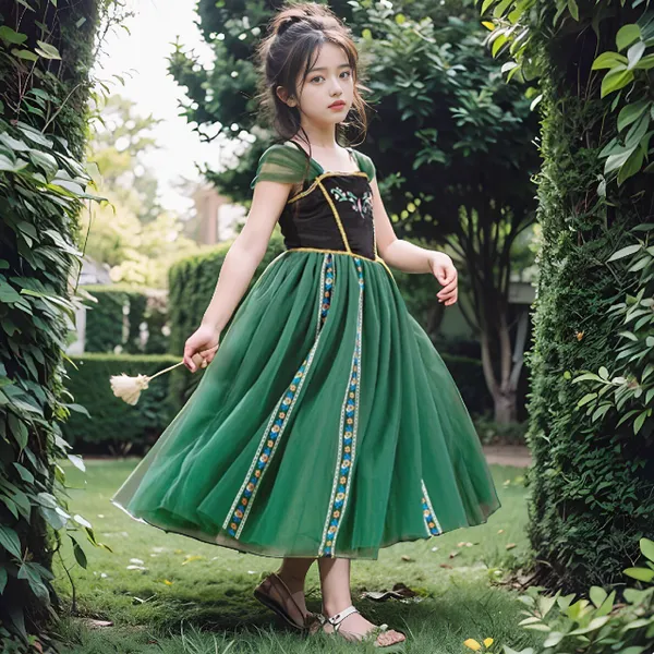 Váy công chúa Anna Elsa - Frozen cho bé gái 3-9 tuổi mẫu mới chất liệu vải mềm mại