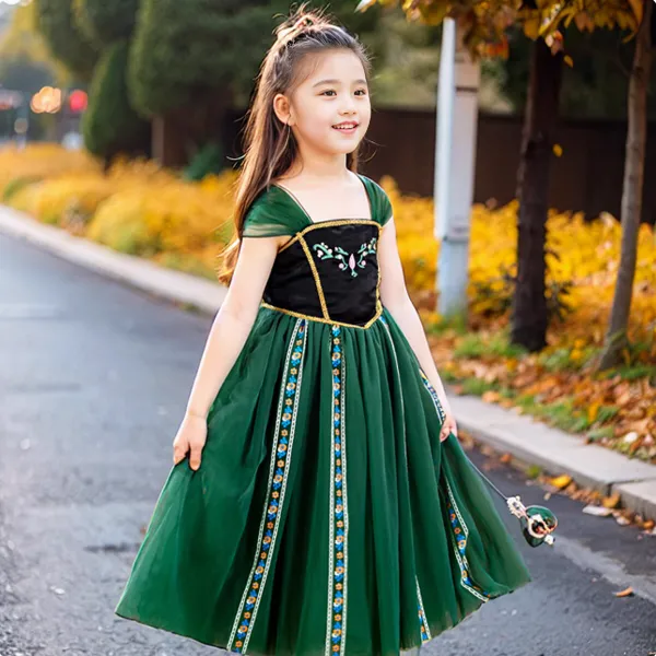 Váy công chúa Anna Elsa - Frozen cho bé gái 3-9 tuổi mẫu mới chất liệu vải mềm mại