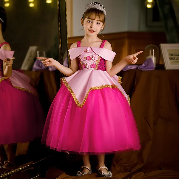 Váy Công chúa Aurora Màu hồng cao cấp cho bé gái 3-8 tuổi