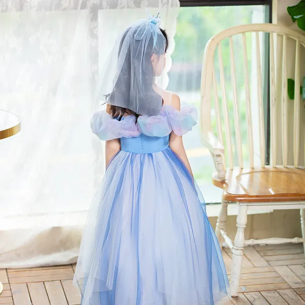 Váy công chúa Elsa màu xanh mẫu mới siêu xinh cho bé 3 - 9 tuổi