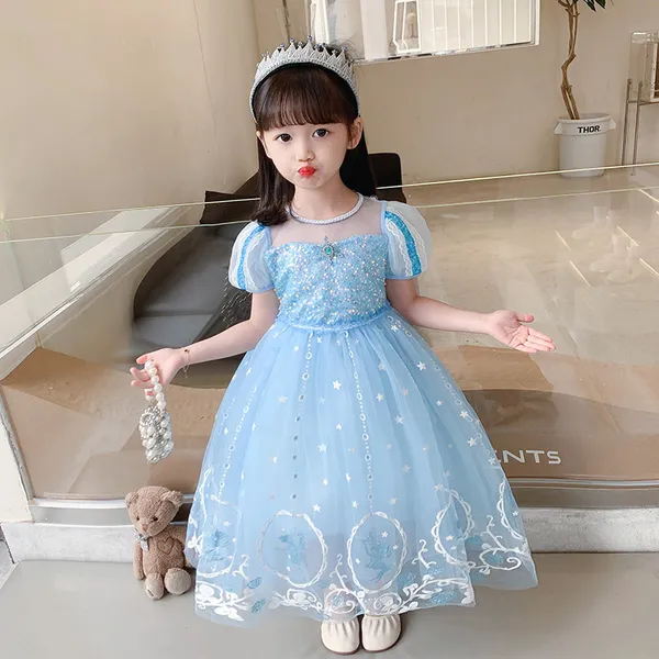 Đầm công chúa bé gái Elsa mẫu mới 2023 kèm tà dài siêu xinh