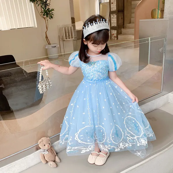 Đầm công chúa bé gái Elsa mẫu mới 2023 kèm tà dài siêu xinh