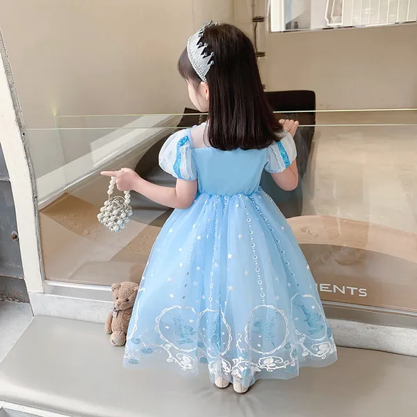 Đầm công chúa bé gái Elsa mẫu mới 2023 kèm tà dài siêu xinh