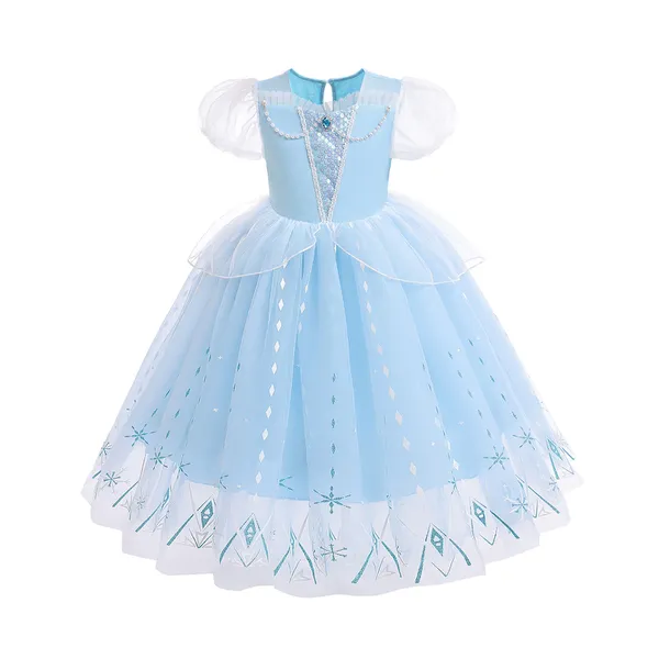 Váy công chúa Elsa màu xanh cho bé gái 3-9 tuổi - Mẫu mới Frozen 2