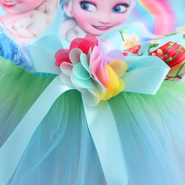 Váy công chúa Elsa cầu vồng cho bé gái - Elsa Frozen