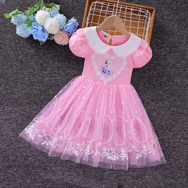 Váy elsa cho bé gái 3-9 tuổi xinh xắn với họa tiết công chúa elsa