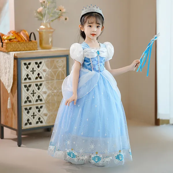Đầm công chúa Elsa, váy cô bé lọ lem Cinderella cho bé gái 3-9 tuổi mẫu mới 2023
