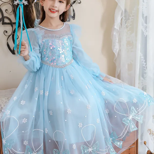  Váy đầm công chúa Elsa tay dài cho bé gái 3-11 tuổi - mẫu mới nhất 2022 (Frozen 2)
