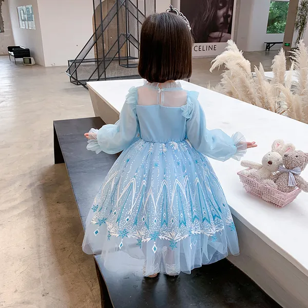  Váy công chúa Elsa tay dài cho bé gái 3-11 tuổi mẫu mới nhất 2021 (Frozen 2)