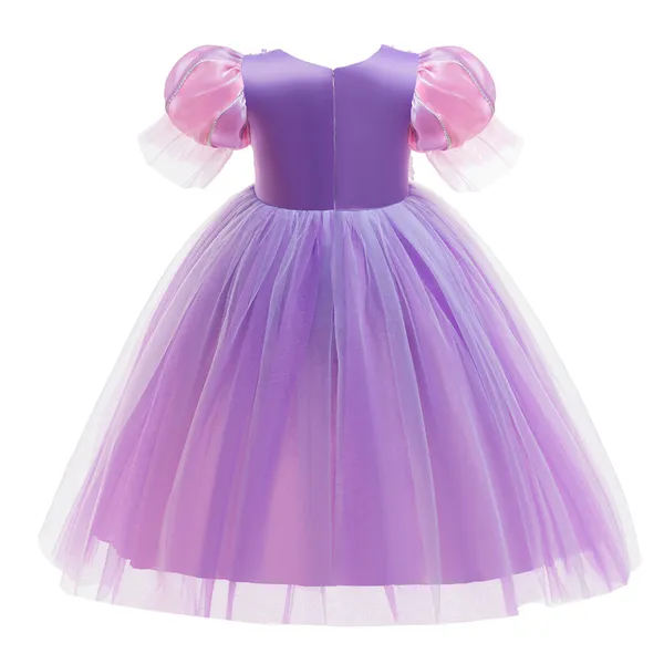 Váy công chúa Tóc mây Rapunzel màu hồng tím mẫu mới 2025 siêu dễ thương cho bé gái 3-9 tuổi