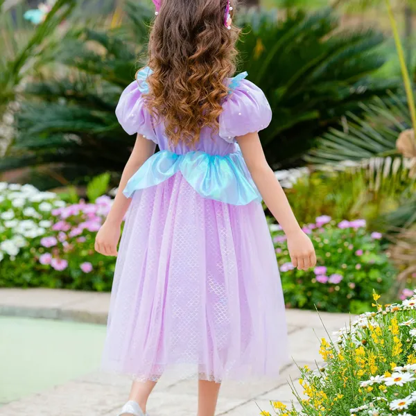 Váy công chúa Nàng tiên cá Ariel cho bé gái 3-9 tuổi màu tím