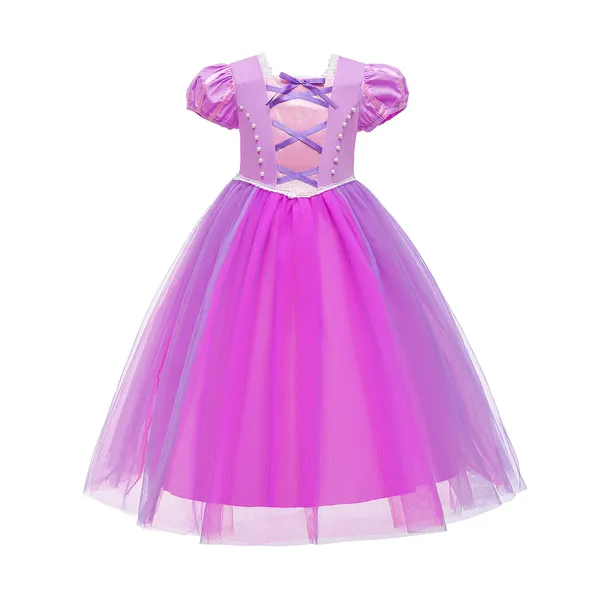 Váy Công chúa Tóc mây Rapunzel màu hồng tím cho bé gái