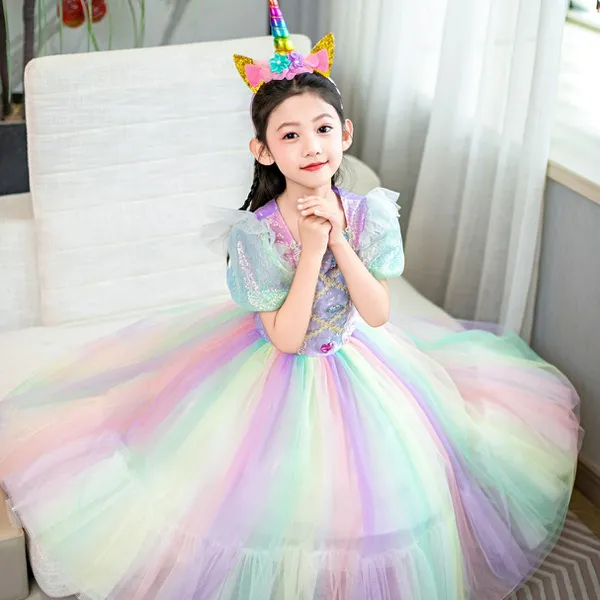 Váy công chúa Pony cầu vồng cho bé  từ 3-9 tuổi