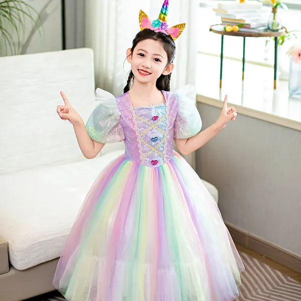Váy công chúa Pony cầu vồng cho bé  từ 3-9 tuổi