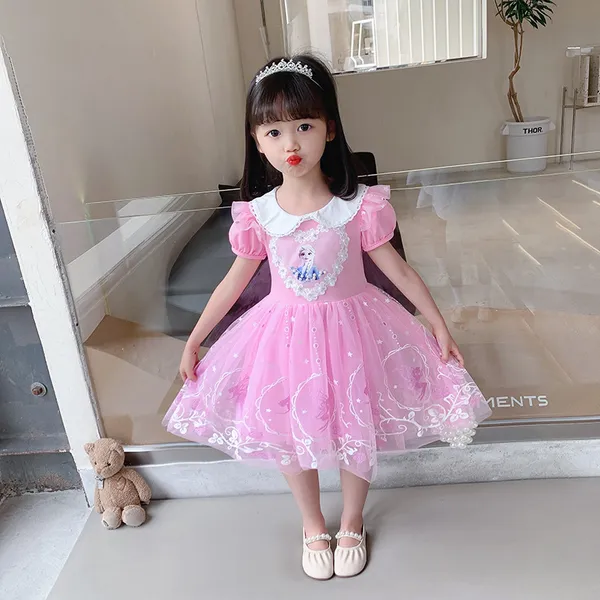 Váy elsa cho bé gái 3-9 tuổi xinh xắn với họa tiết công chúa elsa