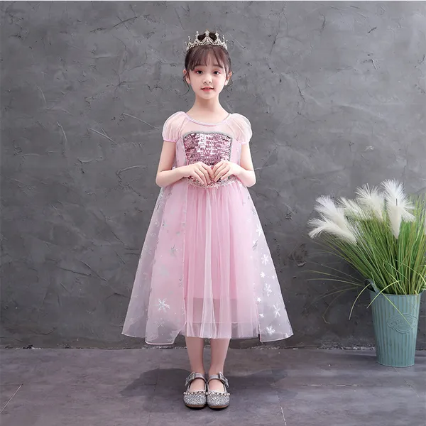 Váy elsa màu hồng siêu xinh cho bé - EV13