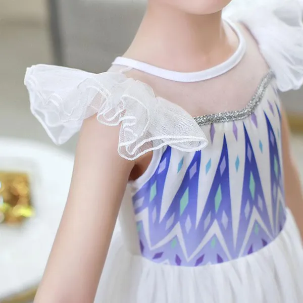 Váy đầm công chúa Elsa Màu tím siêu dễ thương - mẫu mới Elsa Frozen 2-2020 - EV12