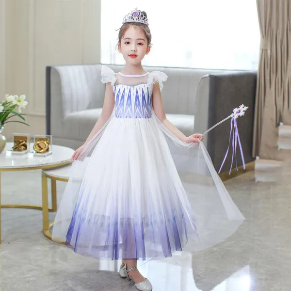 Váy đầm công chúa Elsa Màu tím siêu dễ thương - mẫu mới Elsa Frozen 2-2020 - EV12