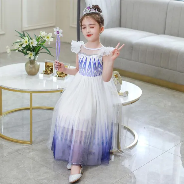 Váy đầm công chúa Elsa Màu tím siêu dễ thương - mẫu mới Elsa Frozen 2-2020 - EV12