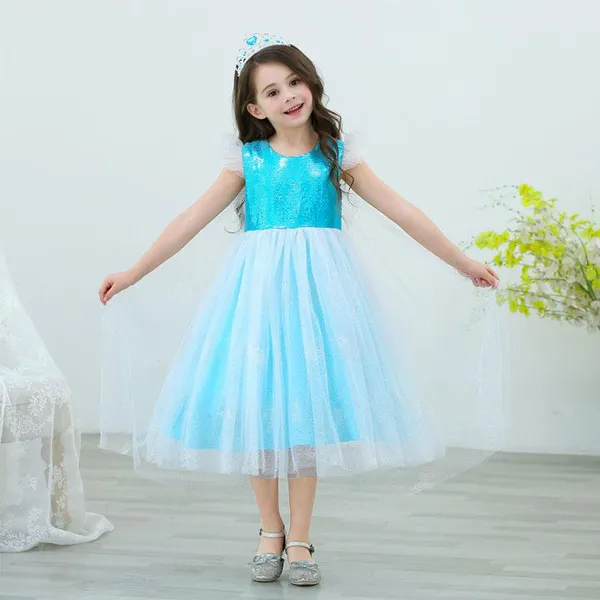 Váy elsa màu xanh mẫu mới nhất siêu lung linh EV14