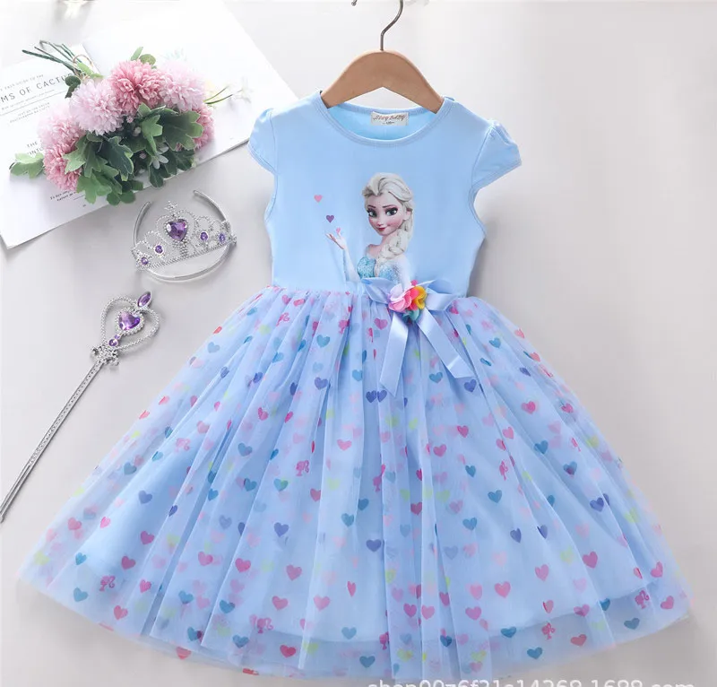 Váy công chúa Elsa màu xanh dáng dài, tà dài cho bé gái 3-8 tuổi | Shopee  Việt Nam
