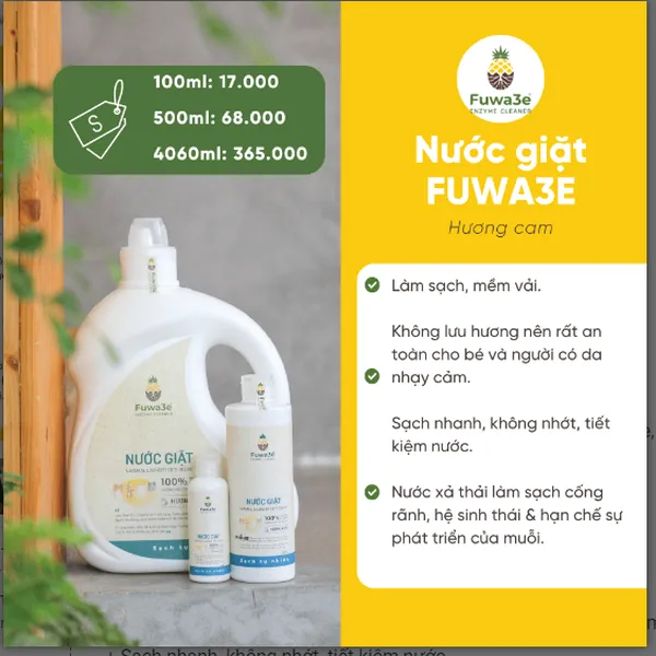 Nước giặt Fuwa3e (Hương bạc hà)